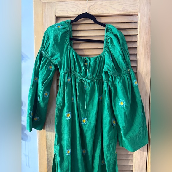 Free People Emory Green Embroidered Midi Dress - Picture 5 of 10